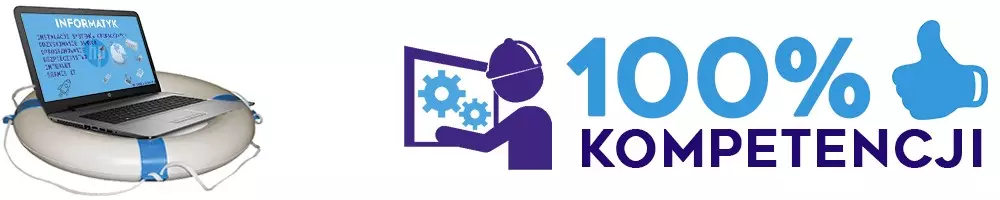 100% kompetencji, laptop, koło ratunkowe